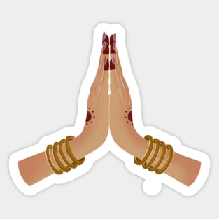 Namaste, welcome, mudra, bharatanatyam, classical dance, yoga Sticker